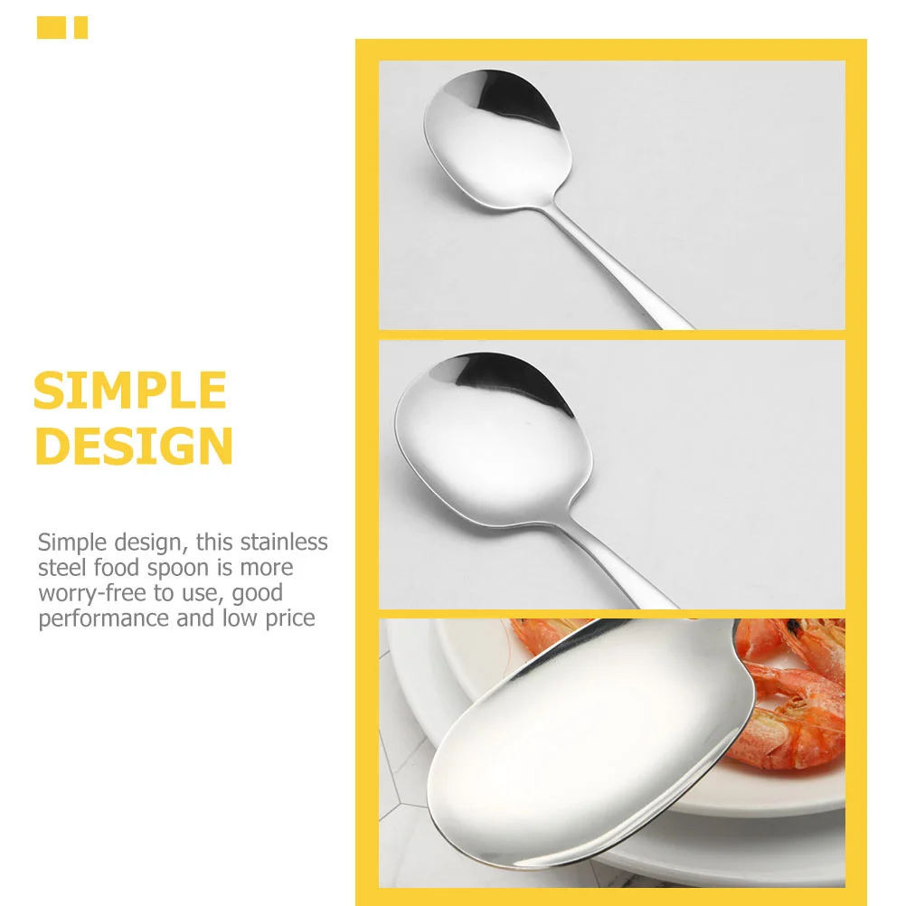 

2 Pcs Serving Spoon Spoons Stainless Steel Utensil Kitchen Supplies Food Large Utensils