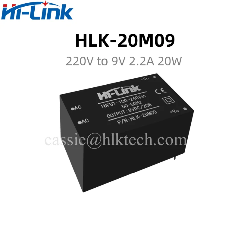 Hi-Link HLK-20M09 ACDC 집적 회로, 20M09, 20W ac-dc, 220V 9V, 2200mA 절연 스위치, 미니 전원 모듈 HLK-20M09
