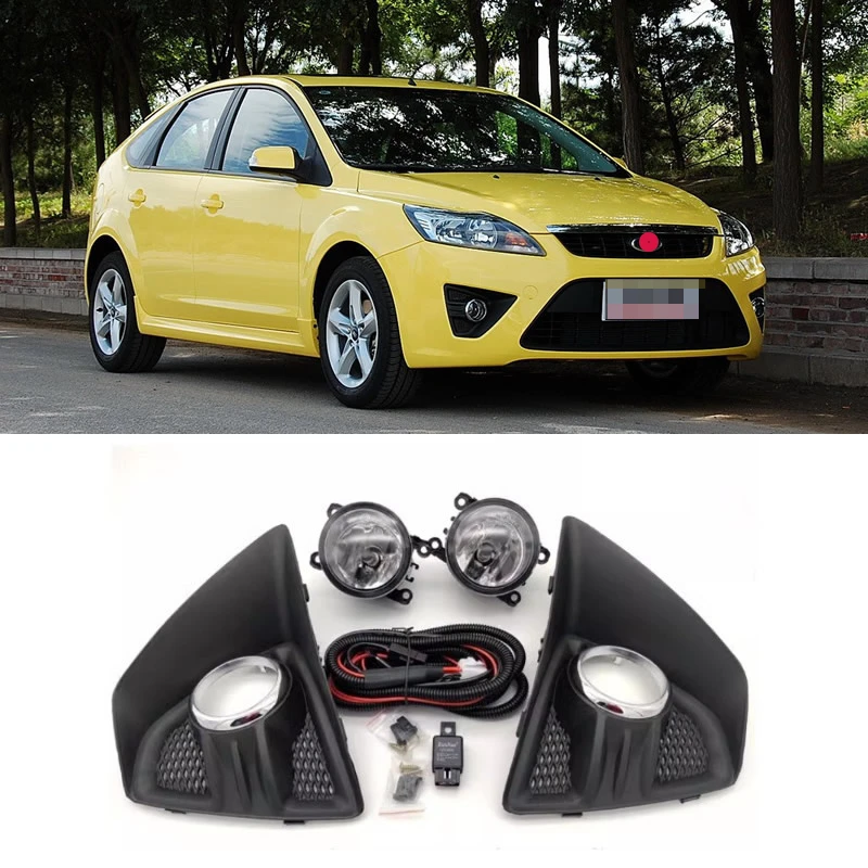 

For Ford Focus 2009-2014 Car Accessories modified LED front fog light assembly front bumper light Fog lamp cover