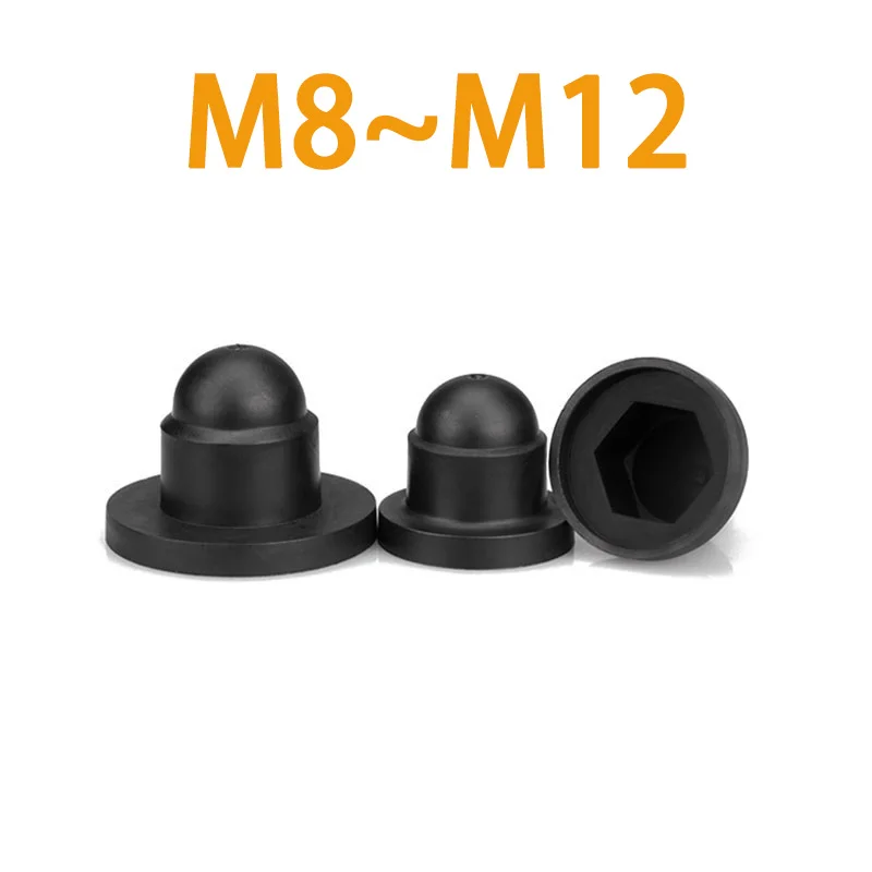10PCS-M8-M10-M12-Black-Hexagon-Nut-Bolt-Protective-Cap-Plastic ...