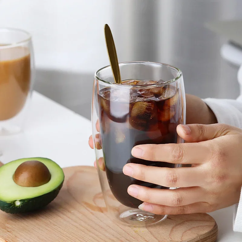 Coffee Glass Cup Double Wall Heat Insulation