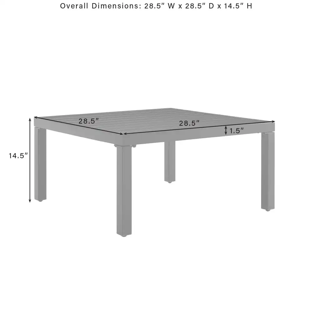 Piermont Modern Metal Outdoor Sectional Coffee Table in Black Sleek and simple UV and rust resistant  Metal (steel) 100% 6