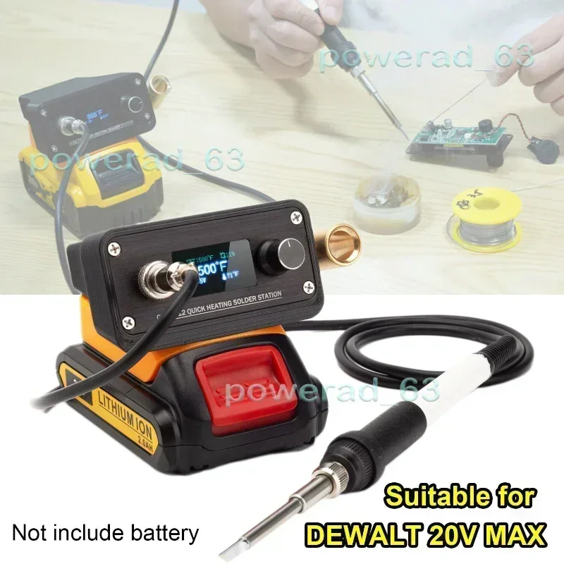 OLED T12 Soldering Iron Station For Dewalt 18V Lithium Battery soldering station/iron Cordless portable  (Battery Not Included) wireless cordless soldering gun electric solder gun iron station solder wire for makita18v lithium battery（no battery）