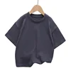 Summer Children's Short Sleeved T-shirt New Fashion Kids Shoulder Down T-shirt Top Cotton Trendy Student  Tee 2-12 Years Old 1