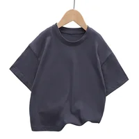 Summer Children's Short Sleeved T-shirt New Fashion Kids Shoulder Down T-shirt Top Cotton Trendy Student  Tee 2-12 Years Old 1