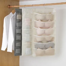 

Double-sided Hanging Bag Folding Clothing Storage Bag Clear Socks Bra Underwear Rack Hanger Storage Bags Organizer for Wardrobe