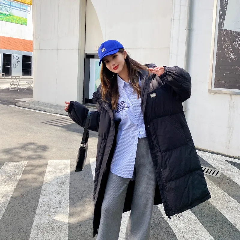 2023 New Women Down Jacket Winter Coat Female Mid Length Version Parkas Loose Given To Philandering Outwear Hooded Overcoat