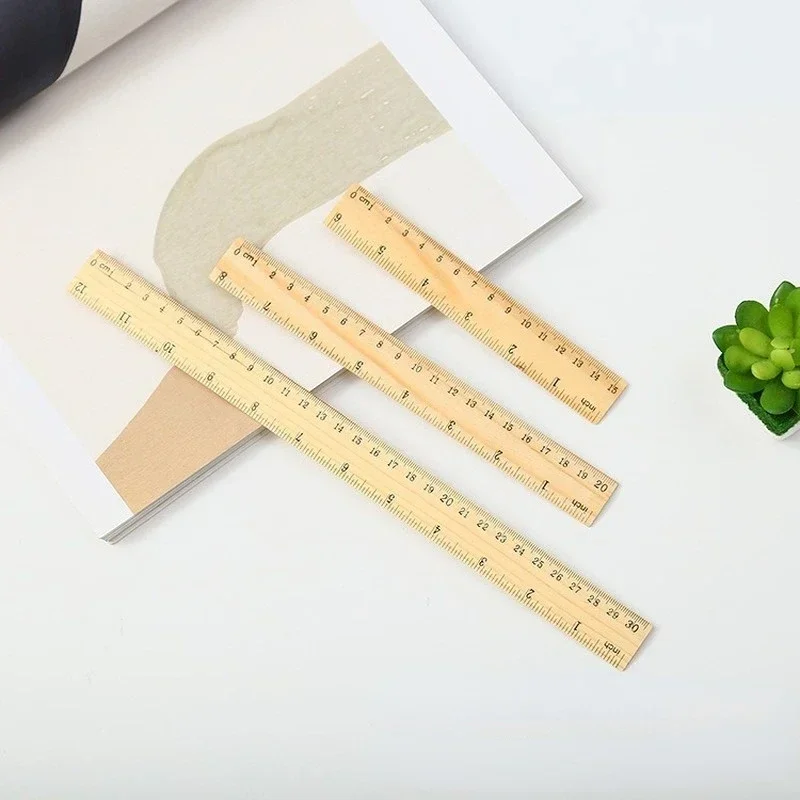 15/20/30cm Wooden Straight Rulers Drawing Tool Desk Accessories Student Teacher Stationery School Office Supplies straight ruler drawing ruler ruler set