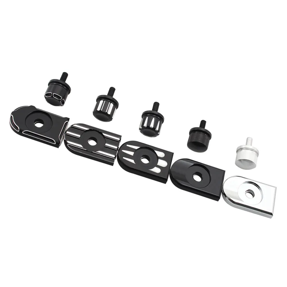 Billet Aluminium Kotflügel Hinten Seat Bolt Schraube Mutter Tab Abdeckung Für Harley XL Dyna Softail Touring Modelle 96-Später universal Teile – Detail 2