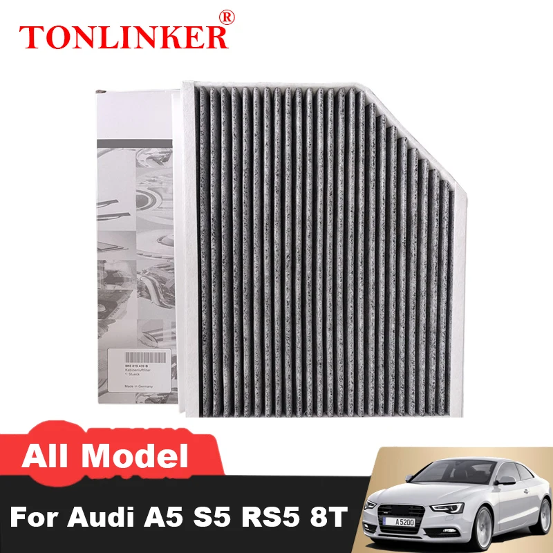 

TONLINKER Cabin Filter 8K0819439A For Audi A5 S5 8T 2007 2008 2009 2010 2011 2012 2013 2014 2015 2016 2017 RS5 Car Accessories