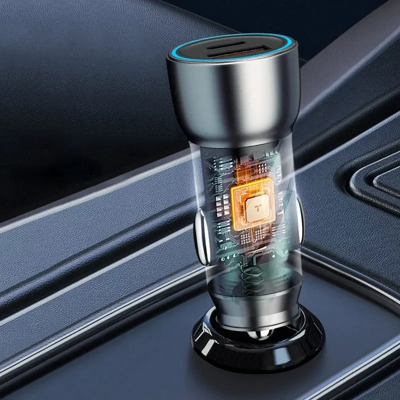 30W PD Type C Car Charger Fast Charging Charger For iPhone 16 Samsung Xiaomi 15 Huawei 2 Ports Car Quick Phone Charger Adapter