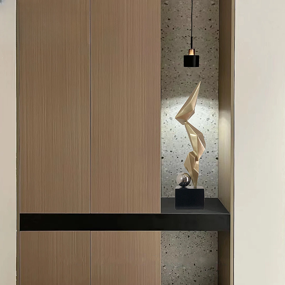 

TV cabinet decoration, luxury, high-grade atmosphere, niche home soft-mounted three-dimensional geometric sculpture art