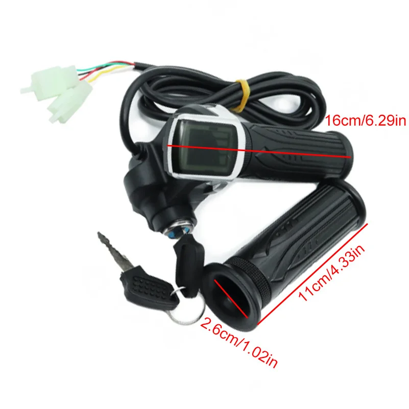Acceleratore a rotazione dell'acceleratore con display LCD 24V 36V 48V per bicicletta elettrica nuovissima moto scooter E-bike - immagine 3