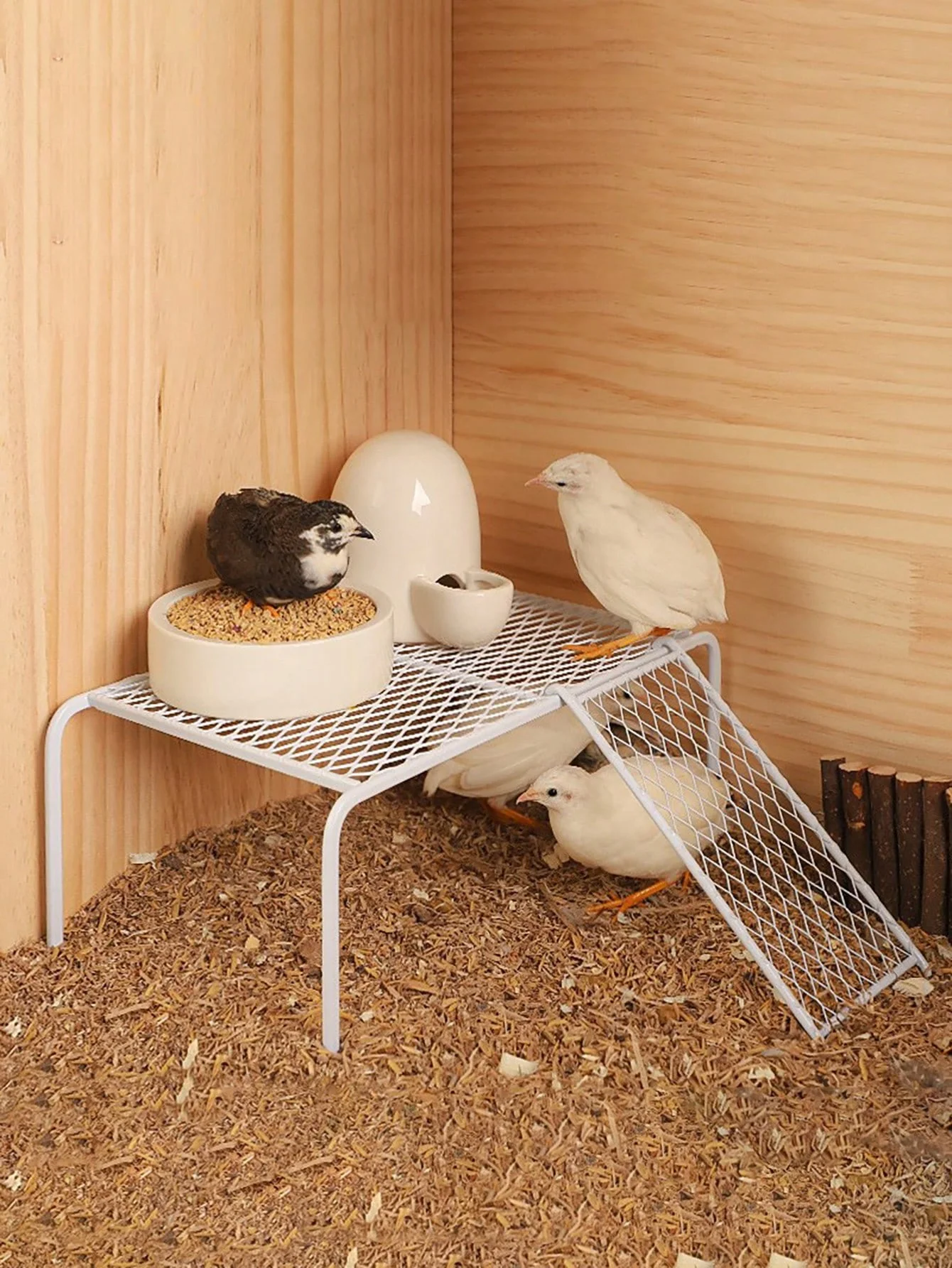 1pc-Rutin Chicken Platform Rutin Chicken Cage Landscape Platform Metal Chicken Rack
