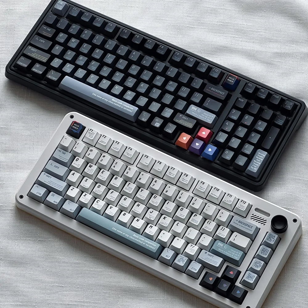 블랙 프로그래머 PBT 키캡 커스텀 디자인 체리 프로파일 염료 승화 ISO 입력, GH60 GK61 64 68 75 84 96 104 108 키보드