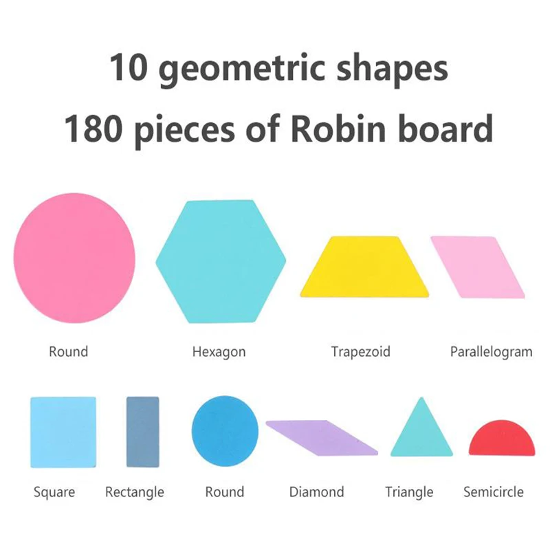 Wooden Jigsaw Puzzle Set Colorful Creative Tangram Baby Montessori 3D Educational Toys Kids Children Learning 180PCS 5