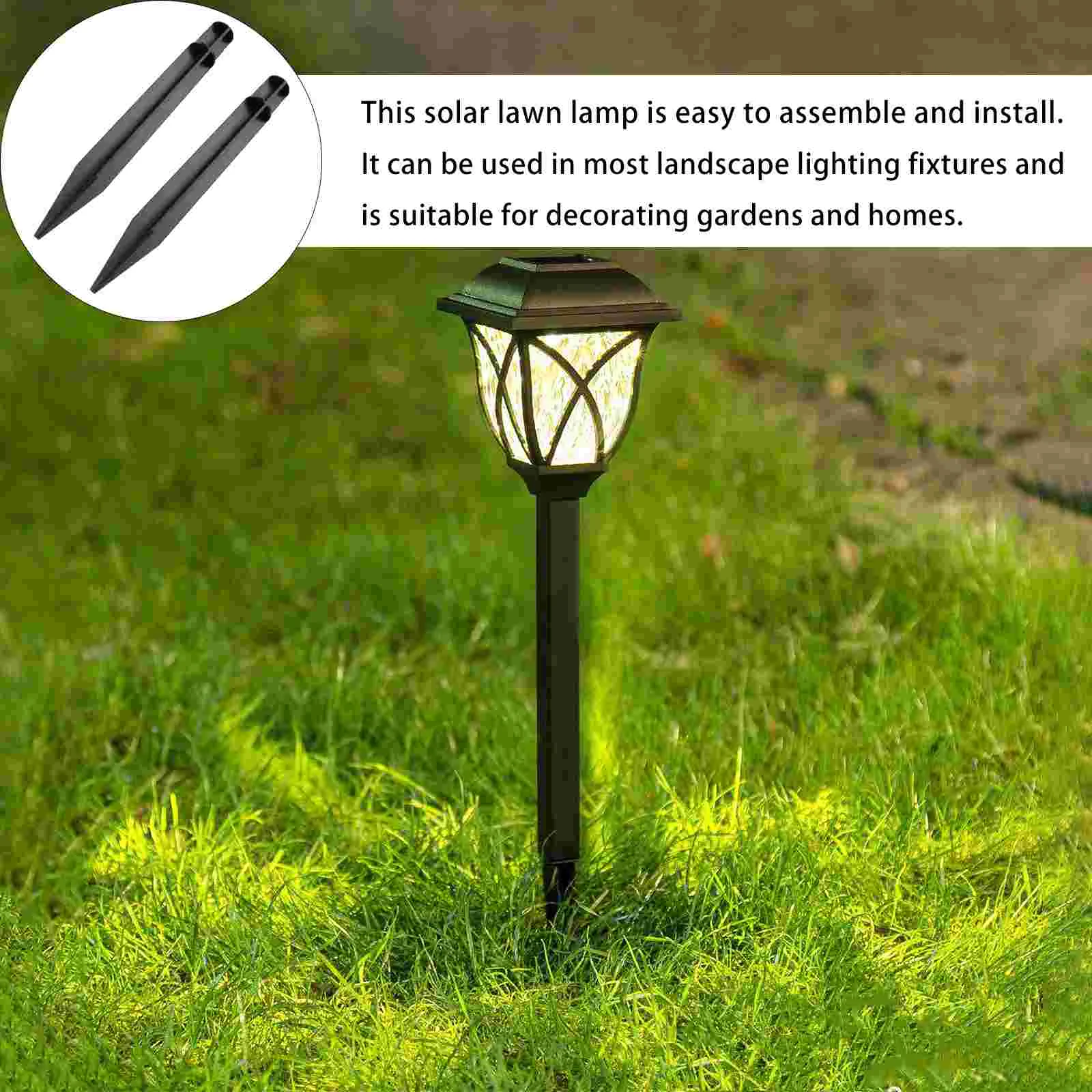 Ground Stakes Spikes Lights Light Spike Solar Landscape Lawn Replacement Garden Plug Lamp Christmas Torch Yard Holder Led