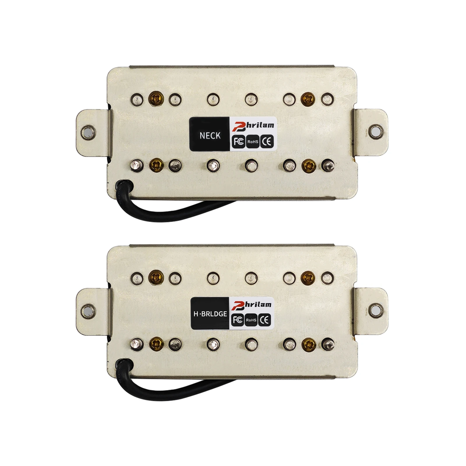 Phrilam Pro HH High Output Alnico5 6-Wege & 6-fach verstellbare Humbucker-Tonabnehmer für Hals/50mm 7,6K Brücke/52mm 8,8/16,5K für E-Gitarre – Detail 4