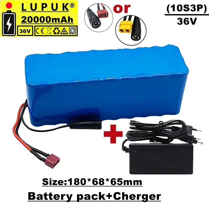 

36V lithium ion battery pack, 10s3p, 20Ah,dc+t connector,suitable for electric bicycles and scooters,equipped with BMS + charger