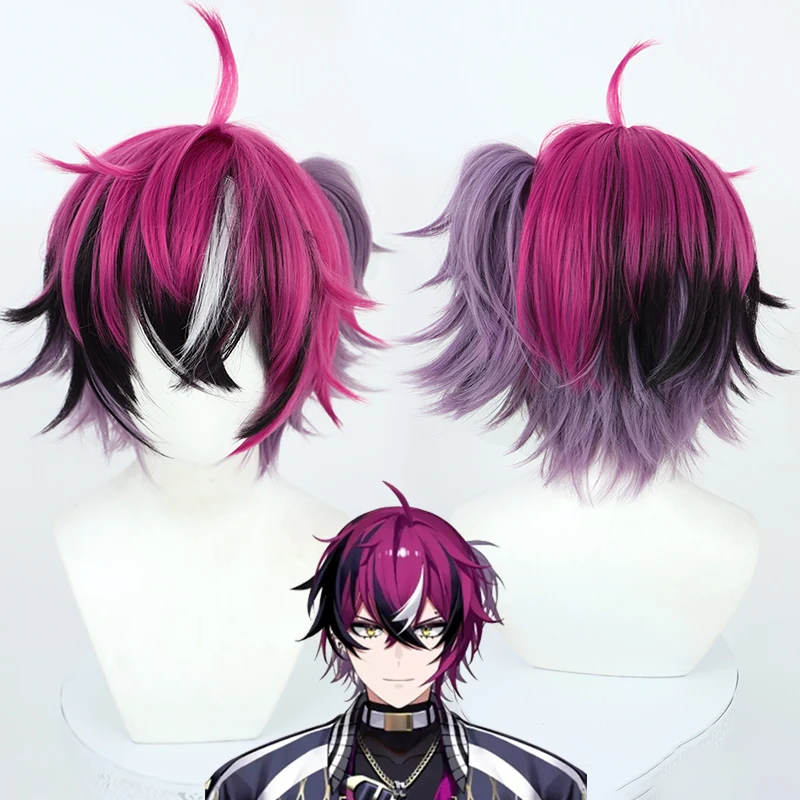 

Vtuber Nijisanjien En7 Xsoleil Doppio Dropscythe Cosplay Wig Mixed Short Hair Heat Resistant Synthetic Alloween Party Props