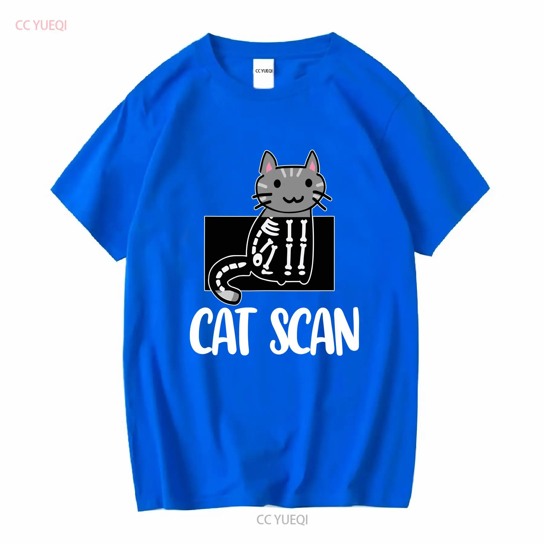 Cat Scan Lustiges Radiologie-Technologie-Radiologe-Röntgen-Tech-T-Shirt mit langen oder kurzen Ärmeln, Vintage-Stil, gewaschen, lässig, atmungsaktiv