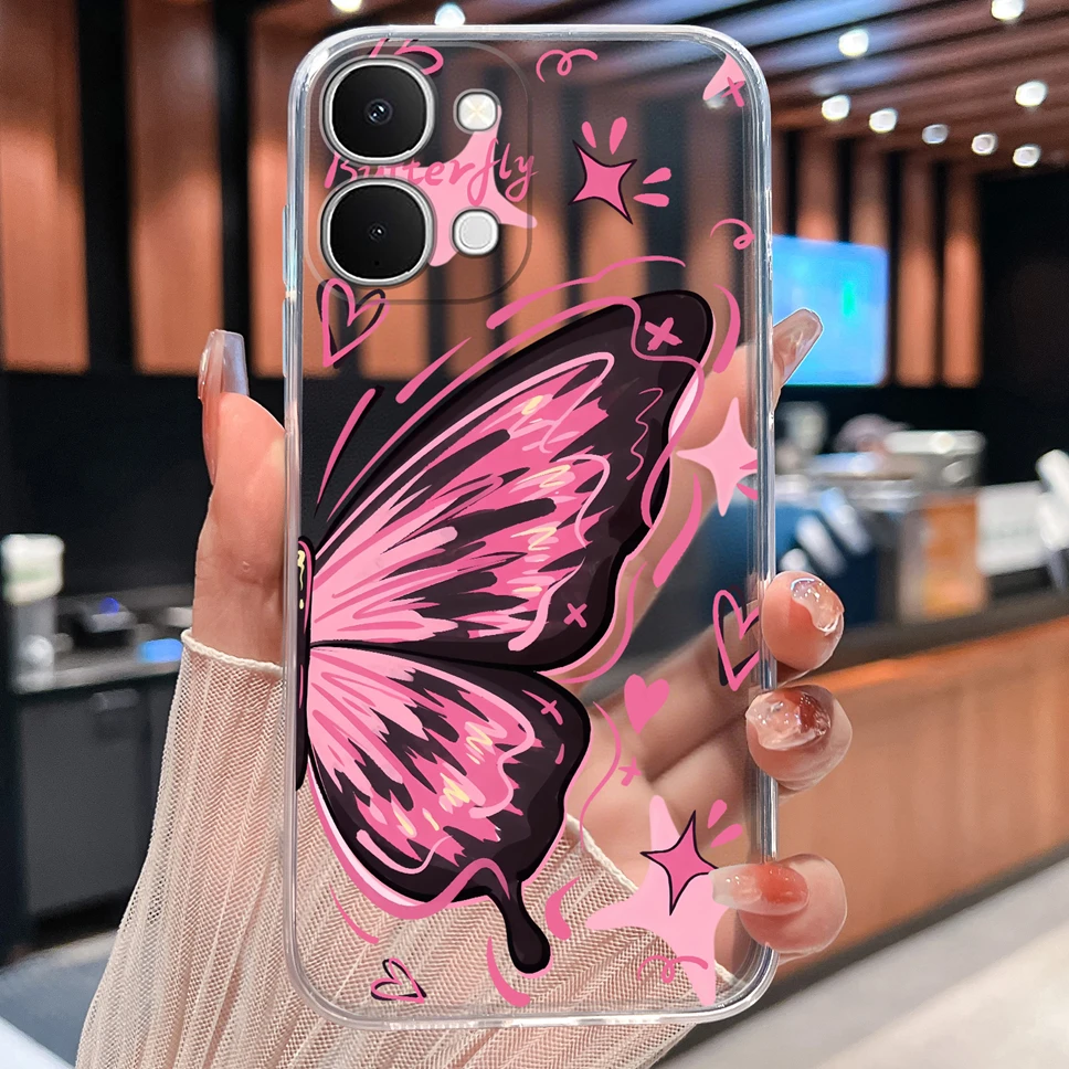 Cute Cat Cartoon Soft TPU Protective Phone Case - Clear Silicone Shockproof Cover
