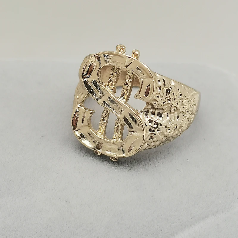 Men Ring Luxury Golden Dollar Sign Bling Hip Hop Rock Party Jewelry