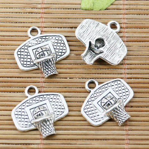 

10 шт. 20 мм тибетские серебряные шармы в виде баскетбола и обруча EF2380 шармы для изготовления ювелирных изделий