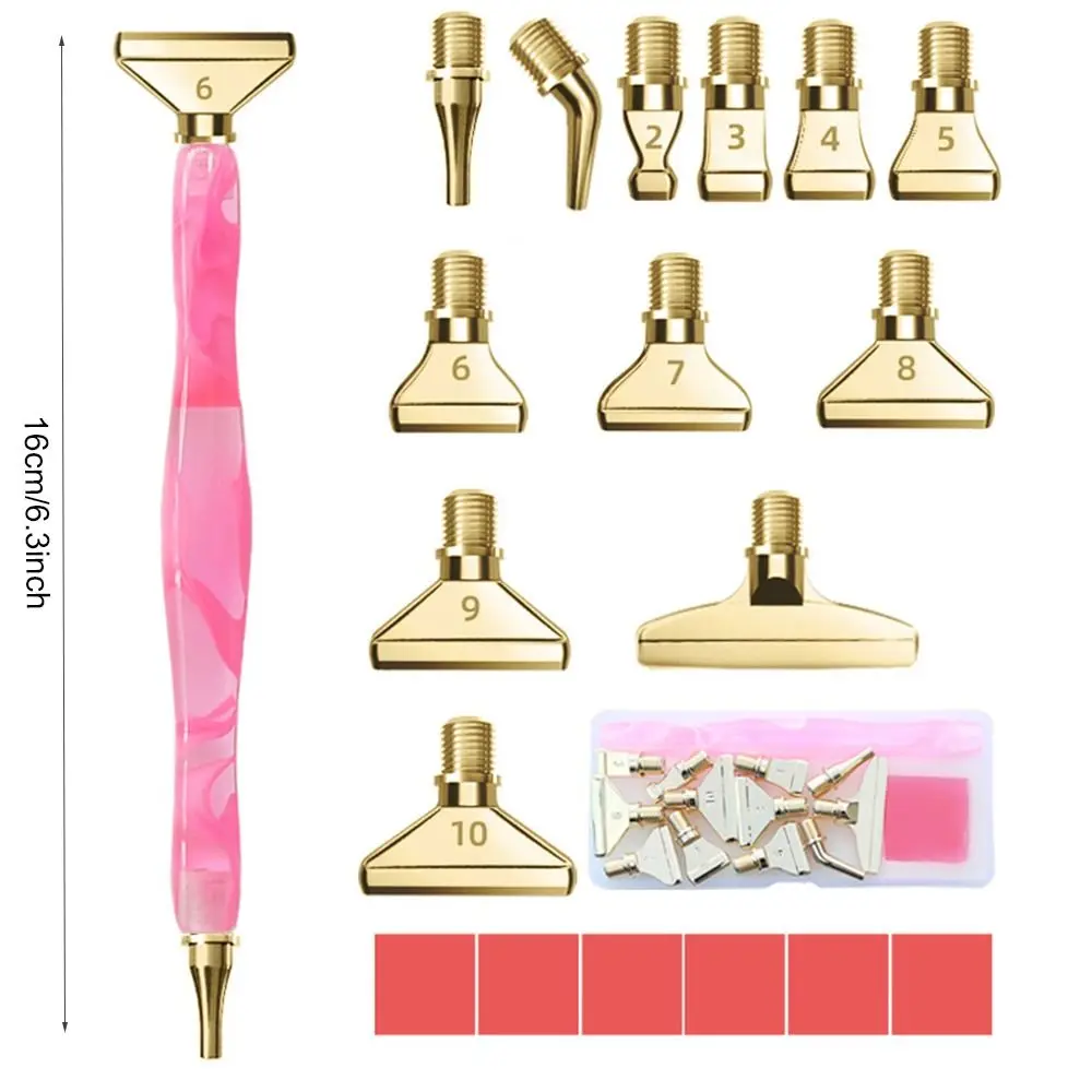 Resin Point Drill Pen 5D Diamond Painting Pen Replacement Metal Point Drill Pen Head Set Cross Stitch Diamond Painting Accessory