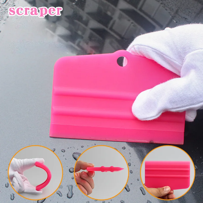 Mini Pink Silicone Squeegee Car Vinyl Wrap Squeegee Window Tint Film Scraper Windshield Soft Water Wiper Car Accessories 5