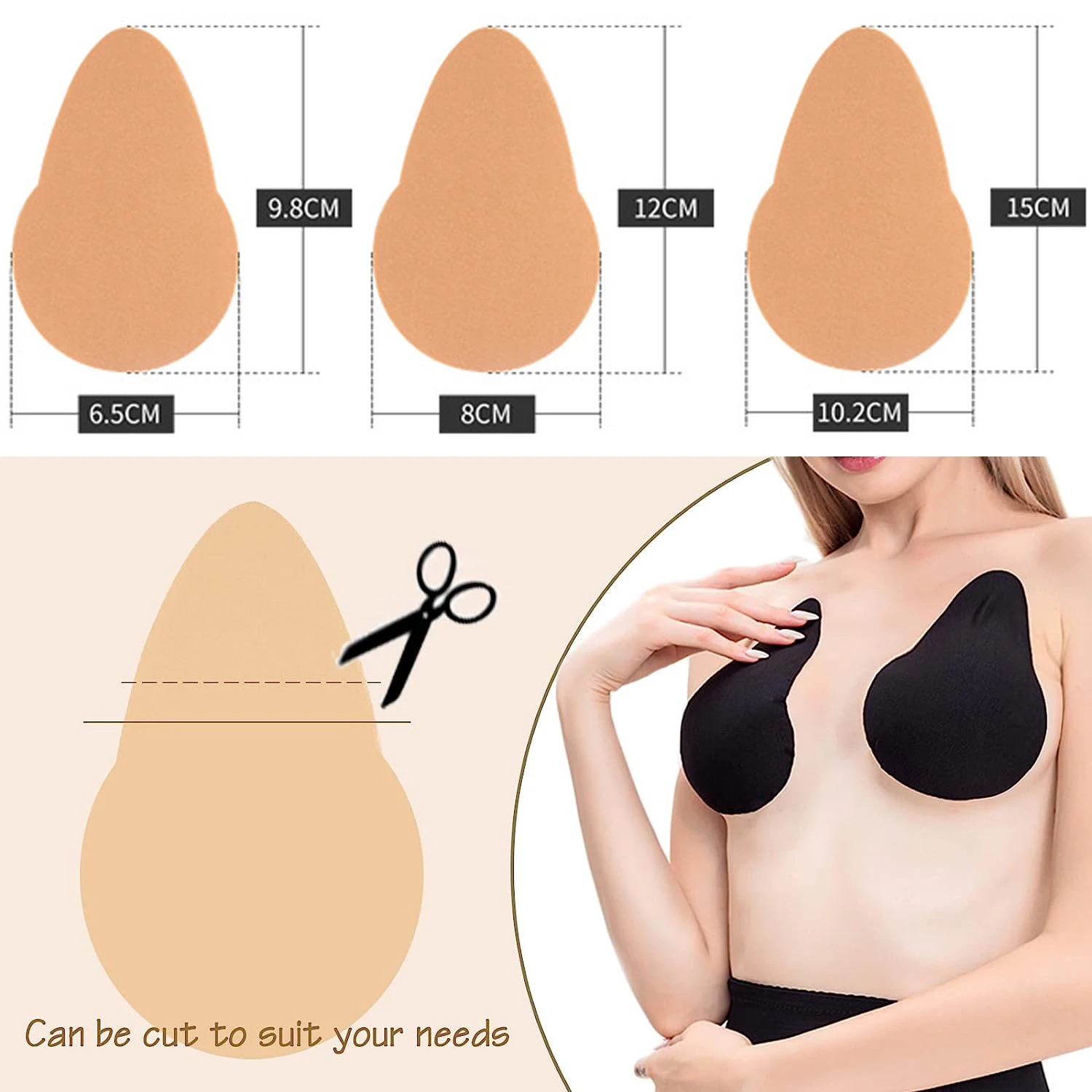 10 Pairs Breast Lift Tape Push Up Boob Tape Adhesive Bra Invisible