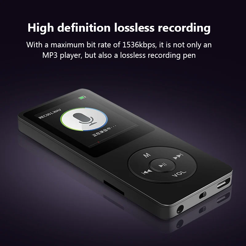 Rechargeable MP3 Player with Bluetooth and Color Screen
