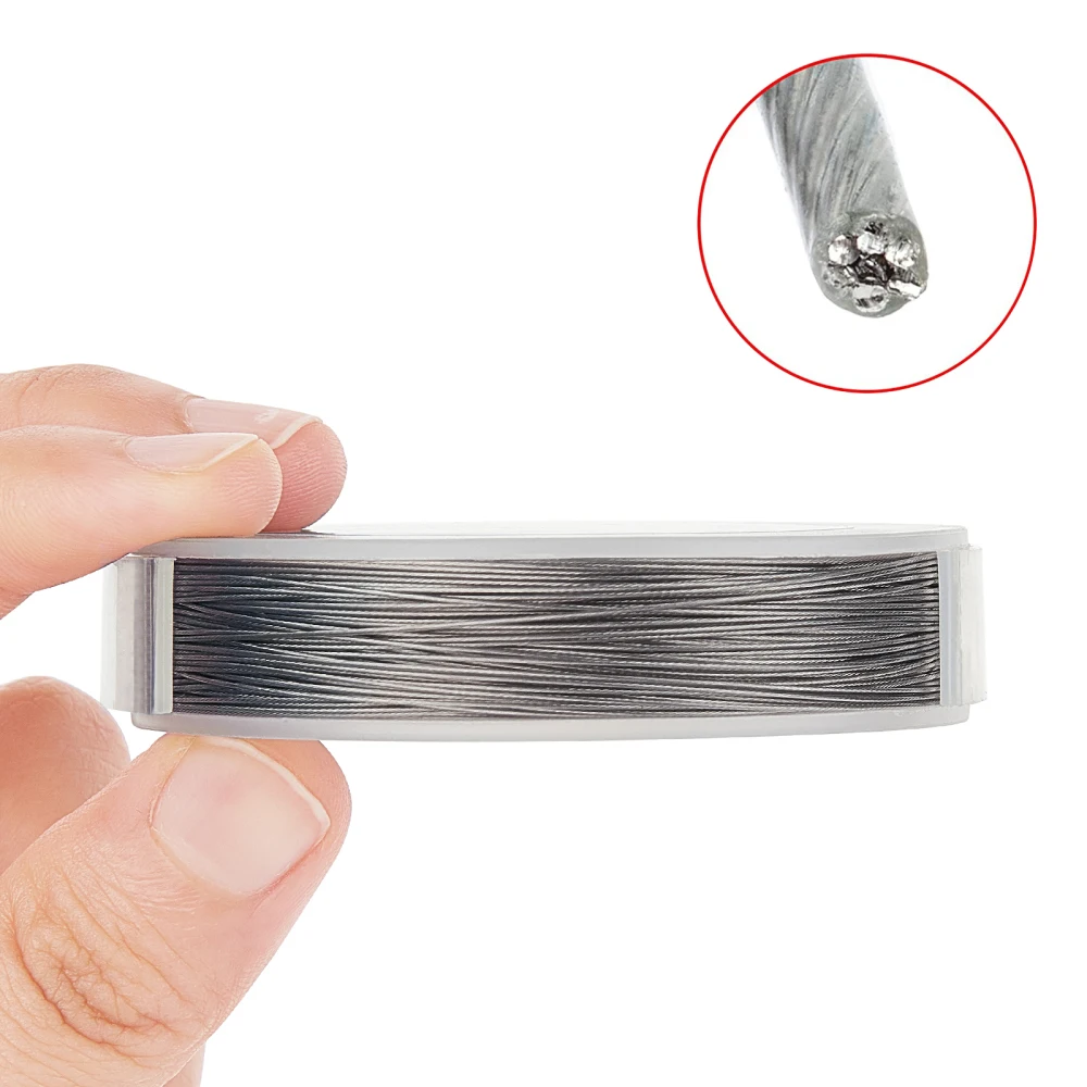 1 Roll Stainless Steel Tiger Tail Beading Wire 7/19/49 Strand Bead  Stringing Wire for DIY Earring Jewelry Crafts Making