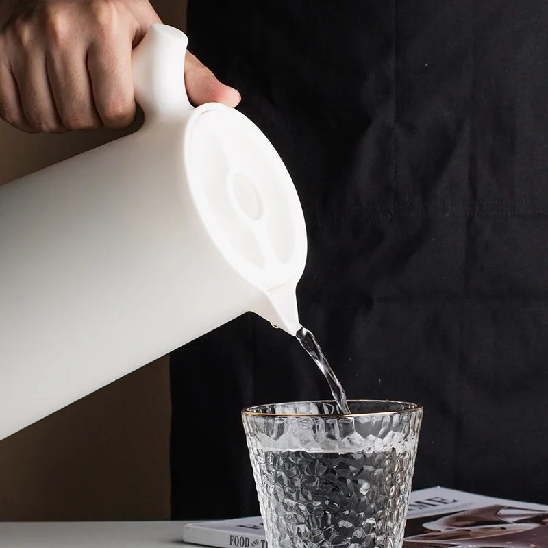 1000ML Nordic Style Large Capacity Thermos Insulation Kettle Hot Water Bottle With Handle Removable Teapot Household Coffee Pot