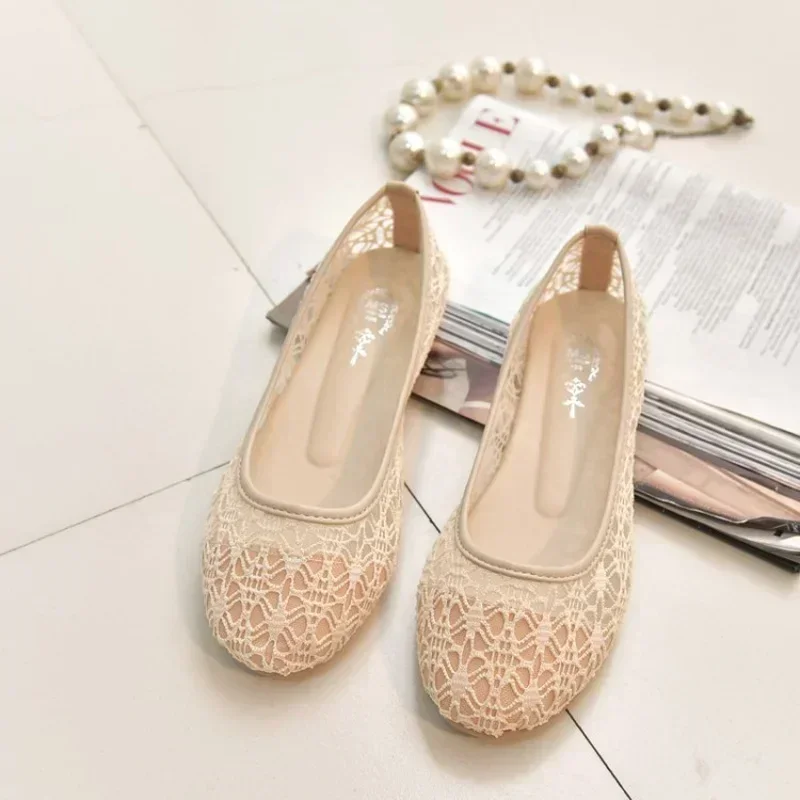 2024 New Women Flats Shoes Ballet Flats Fashion Bow-Knot Women Shoes Slip On Cut Outs Flat Sweet Hollow Summer Female Shoes 5