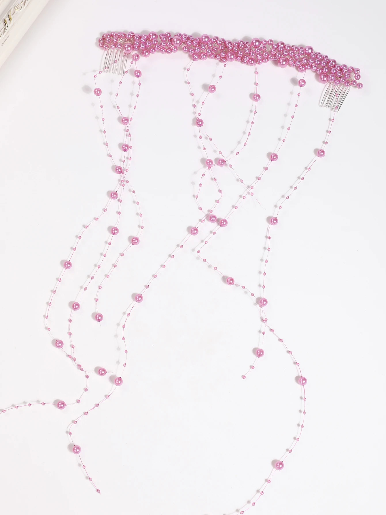 Elegant Bridal Pearl Hair Accessories - Handmade Tassel Combs & Floral Wavy Hairbands