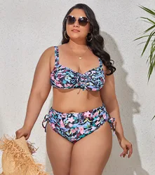 2023 New Plus Size Swimwear for Women Swimsuit Large Bathing Suits Two-piece High Waist Push Up Bikini Set Sexy Separate Stylish