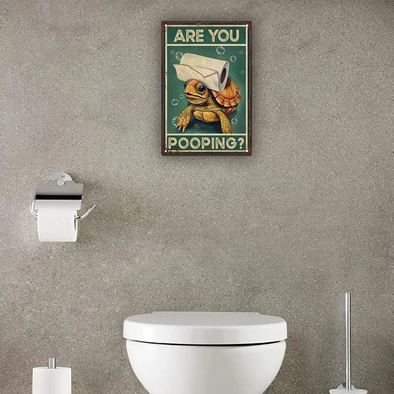 Targa In Metallo Vintage Per Bagno E WC - Cartello Divertente 20x30 Cm, Decorazione Parete Stile Retrò