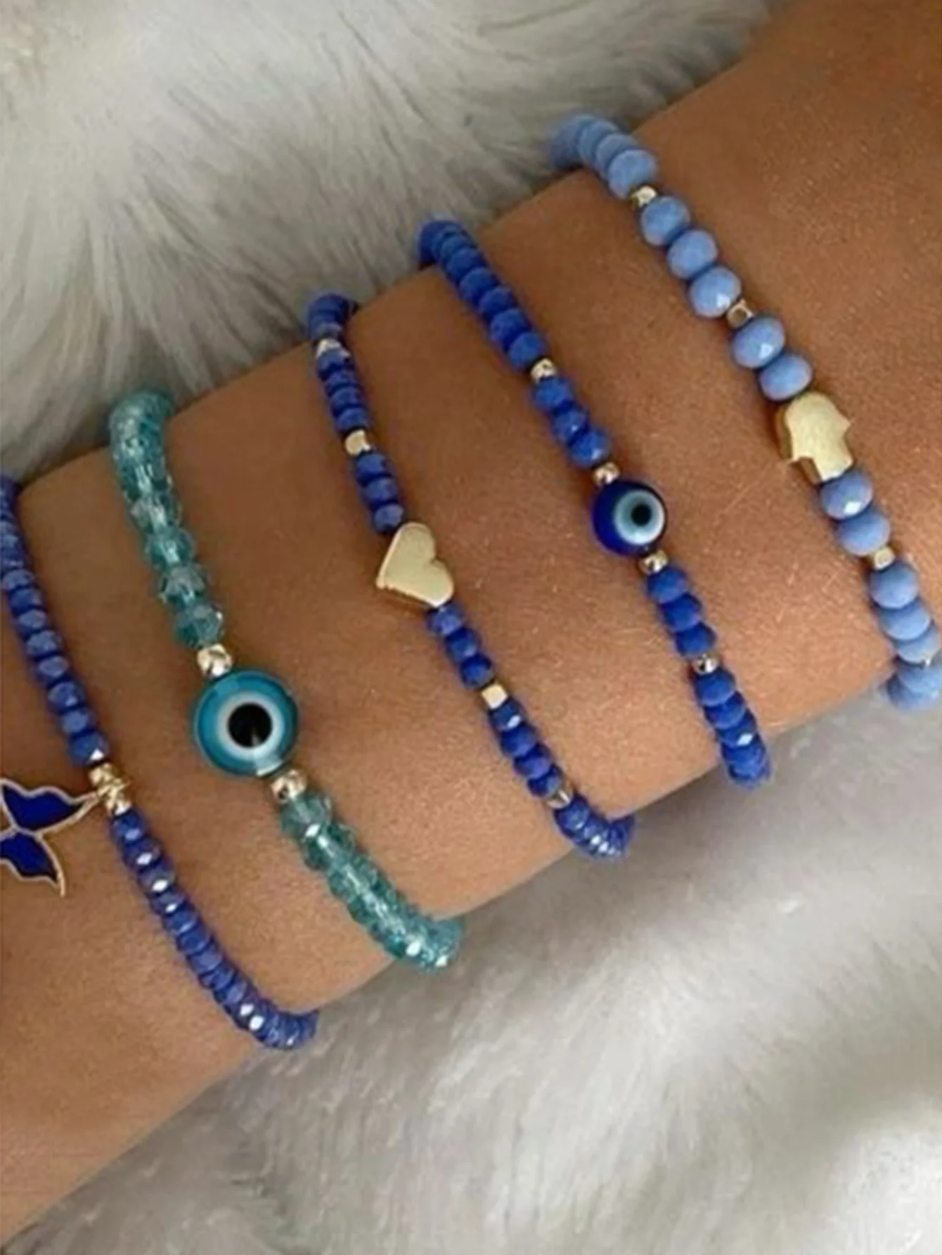 Bohemian Elastic Bracelet Multi Layer Stacked Party Jewelry for Women