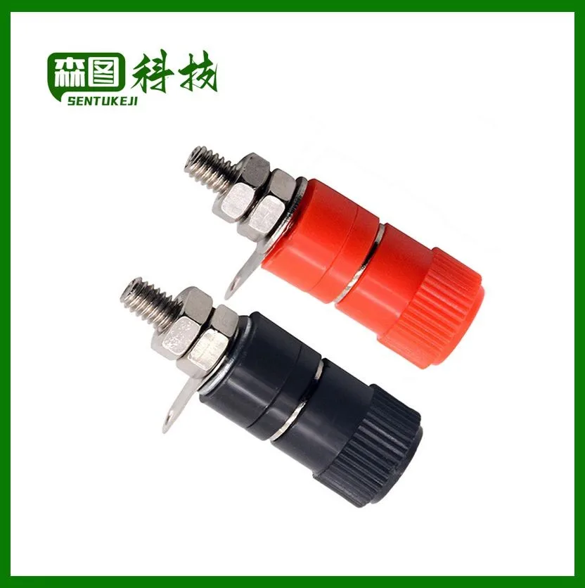 

High Quality 1 pair (RED + BLACK) Amplifier Terminal Binding Post Banana Plug Jack Panel mount connector