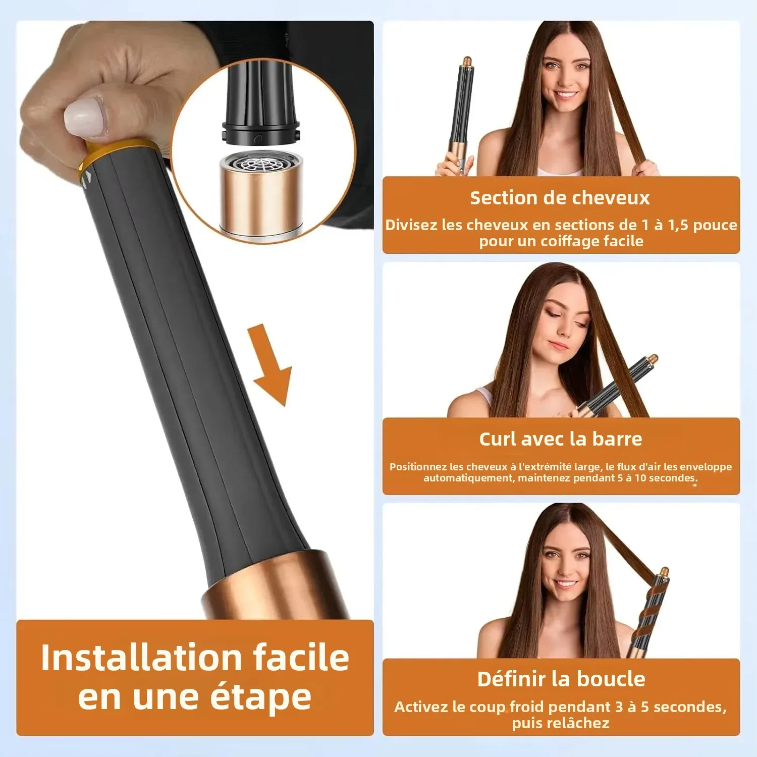 SenCiciMen nieuwe 6-in-1 stylingborstel met föhn, multifunctioneel apparaat voor droog, steil en krullend haar, geschikt voor salon- en thuisgebruik._voghion.com