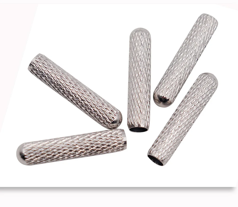20PCS Tips For Laces Replacement Head Of Shoestrings Silver Plating Bullet Aglets Round Shoes Accessories For Shoelaces DIY
