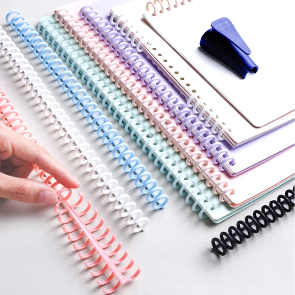 A4 A5 B5 Detachable Buckle Loose-leaf Binding Strip 30-hole Round Hole Coil Opening and Closing Ring DIY Plastic Binder loose leaf notebook binder