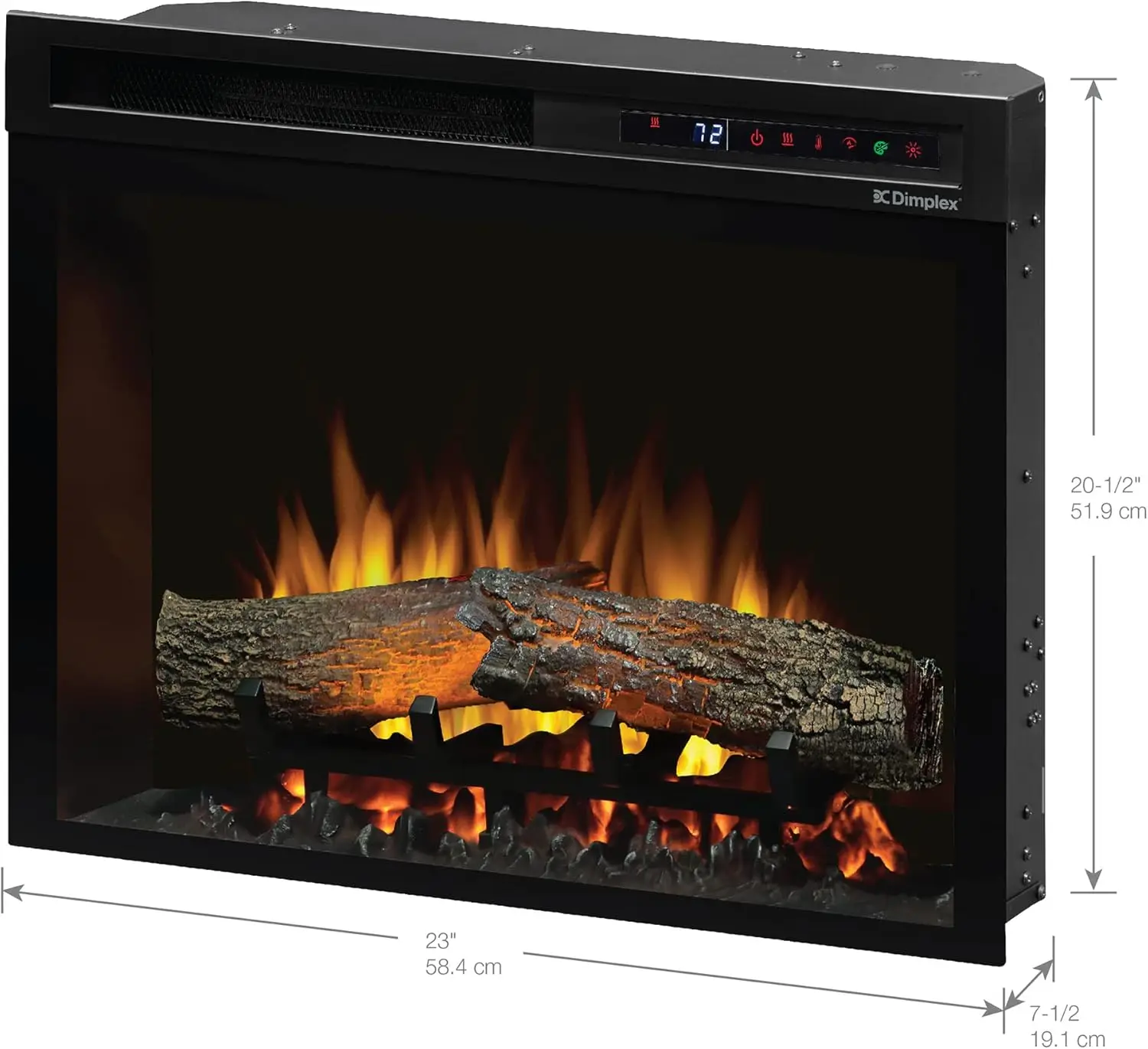 Dimplex 23 Inch Built-in Electric Fireplace Multi-Fire XHD Firebox with Logs and Realistic Multi-Color Flames Model: XHD23L