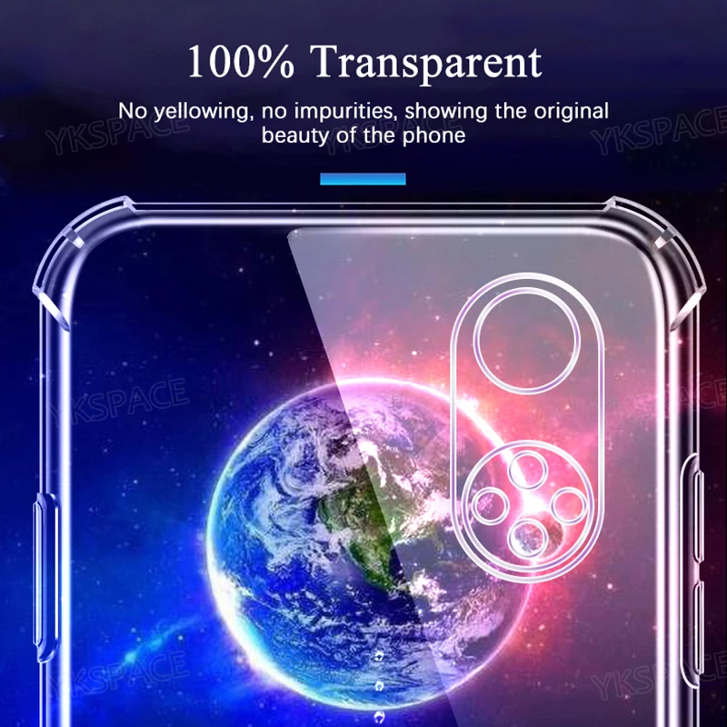 Shockproof Transparent Silicone Phone Case with 4-Corner Protection