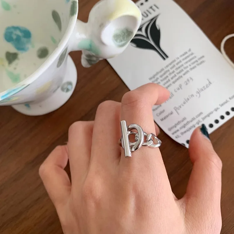 Sterling Silver Geometric Adjustable Women's Ring - Fashionable Wedding Fine Jewelry Wholesale