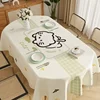 NNkz-L  Oval Leather Tablecloth Waterproof Anti Scald No Wash Ins Wind Net Red High-end Dining Table Cloth 6