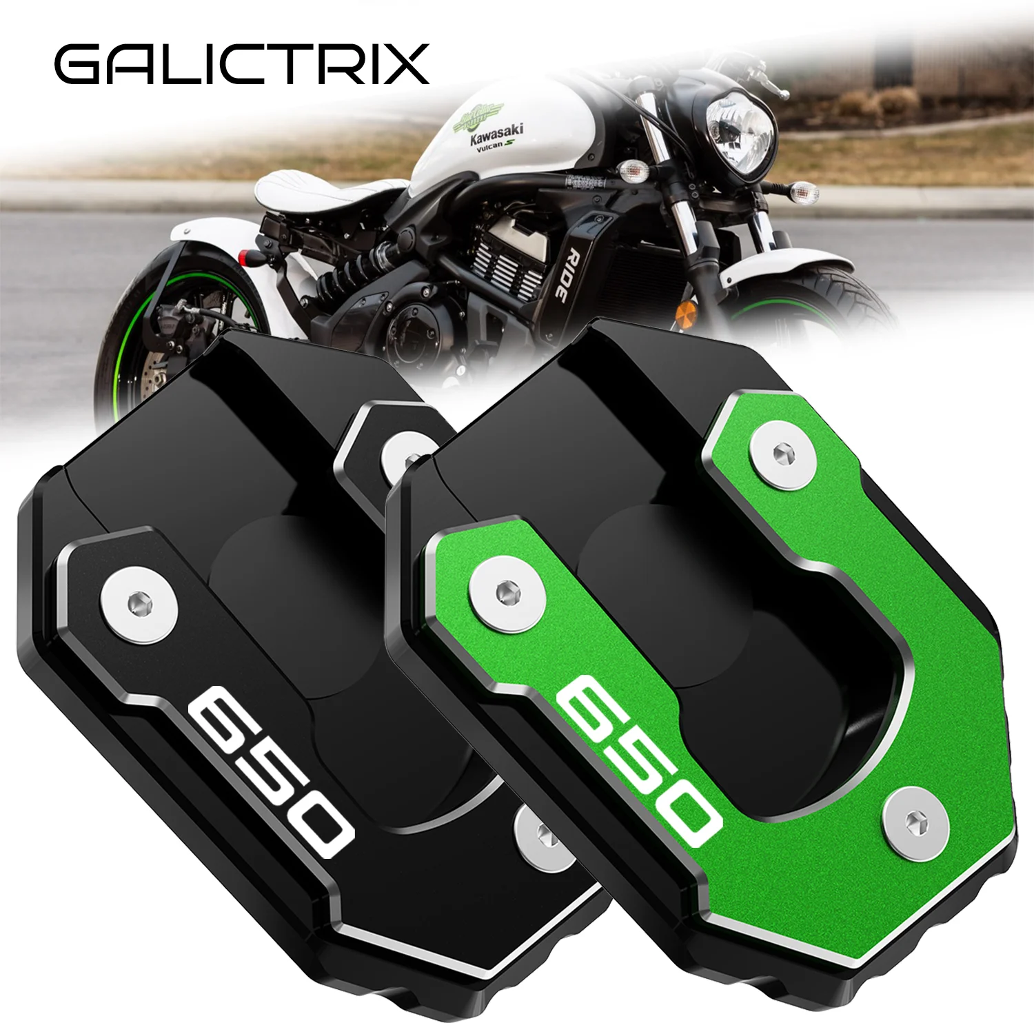 Motorcycle Kickstand Foot Side Stand Extension Pad Enlarger Plate CNC