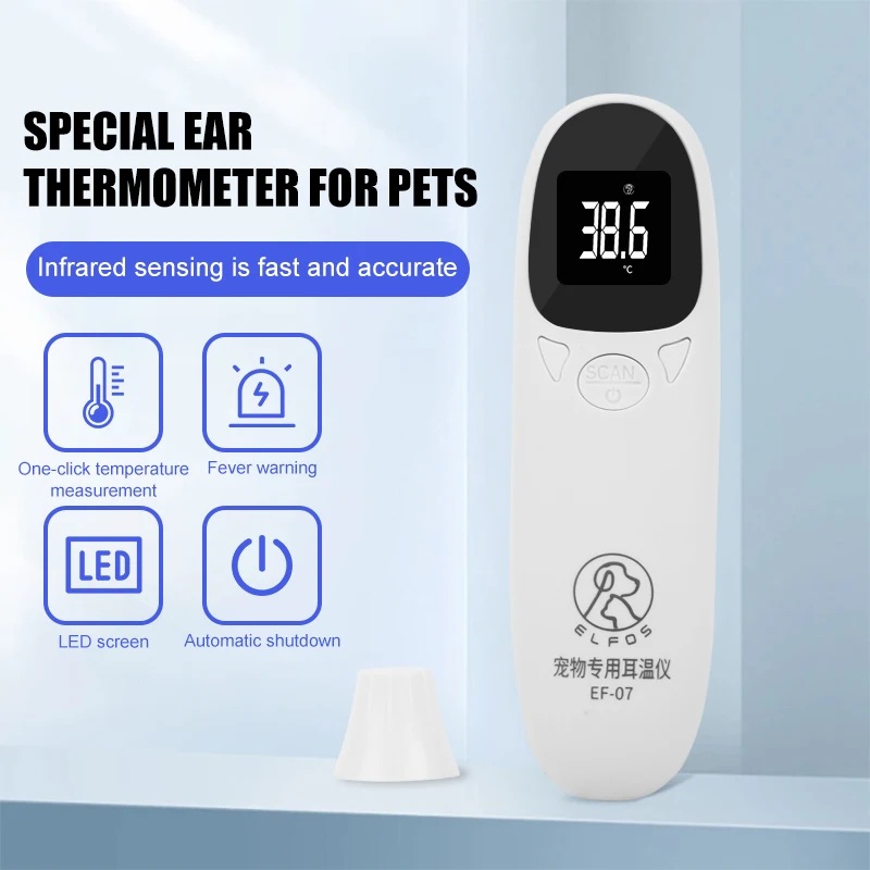 Animal Thermometer Pet Dog Cat Ear Digital Thermometers Animal Measuring Non-Contact Electronic Highly Accurate Pet Supplies veterinaria accesorios