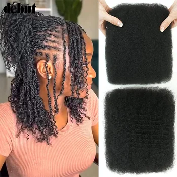 QVR Afro Kinky Bulk Human Hair For Braiding 50g/pc Dreadlock Hair Brazilian Virgin Natural Brown Remy Human Hair Debut Extension 1